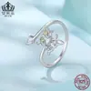 Anillo Abierto Original Dopamina Mariposa Circonita Aifuler Plata de Ley S925 Animal de Moda Anillo Ajustable