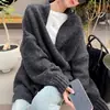 Chaqueta Suéter Estilo Coreano Estilo Perezoso Suave y Ceroso para Mujer Otoño e Invierno 2025 Versión Amplia Holgada Cardigan de Punto Engrosado Estilo Occidental Ropa Exterior