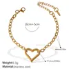 Colar Coração Vazado Francês Mais Vendido Aço Inoxidável Banhado a Ouro Real 18K Pulseira Simples Elegante Estilo Ins Transfronteiriço