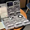 Funda de Teléfono Gato Boceto para iPhone 16 Pro Max Apple 17 Funda de Teléfono Galvanizada Carcasa de Transformación Instantánea