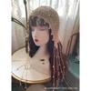 Sombrero Tejido a Mano de Primavera y Verano para Niños con Borla de Perlas Estilo Étnico Gancho Sombrero de Punto Retro Hueco Bolso Hueco Cubrecabezas Cubrecabezas Versátil Sombrero