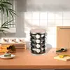 Juego de botellas de condimentos con base giratoria Amazon transfronterizo, material de acero inoxidable con estante giratorio, tarro de pimienta para cocina