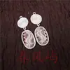 Pendientes Vintage Bordados Hechos a Mano de Estilo Étnico de Moda con Borlas Pequeñas, Joyería de Plata Miao de Yunnan, Color Blanco, Tamaño 41