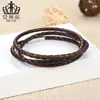 Populares en Europa y América EBAY explosiones personalidad simple hebilla de succión tejido personalidad pulsera de cuero PU pulsera PI0063-5
