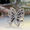 Anillo de mariposa de venta caliente transfronterizo anillo de animal retro de diamante completo anillo de mujer de circonita incrustada europea y americana anillo