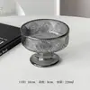 Vaso Alto de Helado Rayado Vertical Estilo Ins, Vaso de Postre de Vidrio, Vaso para Helado y Pudín, Vaso para Postre de Té de la Tarde, Vaso para Yogur