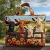 2026 Nueva Serie Transfronteriza de Cordero Estampado Digital Bolso Tote Acolchado de Hombro de Moda