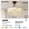 Lustre de quarto vintage estilo francês, tecido retrô japonês, estilo sul-asiático, lâmpada principal romântica em formato de abóbora para escritório e quarto