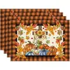 Manteles individuales de lino Amazon Otoño Acción de Gracias Transfronterizos para Decoración de Fiesta Festiva en Sala de Estar Comedor del Hogar Banderines de Mesa Personalizados