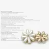 Botones metálicos de flor de perla blanca y margarita, botones versátiles con forma de pétalo para abrigos de piel, suéteres y trajes