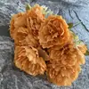 Ramo de flores de seda de peonía de 7 cabezas estilo nórdico para decoración del hogar, ramo pequeño, ramo de mano, decoración de boda, flores artificiales
