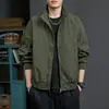 2026 Chaqueta para Hombre Estilo Nuevo Retro Americano Holgada Abrigo para Pareja Cremallera Bidireccional de Alta Calidad 12 Colores Cuello Alto Superior Transfronterizo
