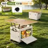 Caja de Almacenamiento para Maletero Exterior de Gran Capacidad Mesa Caja Plegable Multifuncional Integrada para Acampada en Coche Qimiao