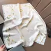 Lenço de Seda Romântico Estampado Estilo Chinês, Xale de Alta Qualidade, Lenço de Pescoço com Proteção Solar, Lenço de Pescoço Pequeno, Lenço de Cabeça, Lenço Feminino