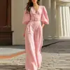 Site Independente Europeu e Americano Coleção Primavera 2026 Comércio Exterior Europeu e Americano Roupas Femininas Macacão Elegante Casual Cor Sólida Decote V Profundo Solto para Mulheres
