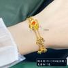 Joyería Vintage de Encaje Dorado Imitación y Rubí de Doble Capa en Nuevo Estilo Chino con Elegante Diseño Floral de Brocado