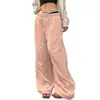 Calça Wide-Leg Estilo Americano com Estrelas e Bolinhas por Toda Parte para Mulheres Solta Emagrecedora Versátil Sensação Preguiçosa Relaxada Calça Casual Dança Cimitarra