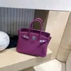 Bolso de Mano de Cuero Genuino con Hebilla Chapada en Oro Platino Patrón Lichi Gran Capacidad Bolso Tipo Kelly para Mujer 2026 Nuevo Bolso de Hombro de Moda Tendencia