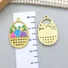 Aleación Huevo de Pascua con Goteo de Aceite Conejo de Dibujos Animados Zanahoria Colgante Joyería DIY Creativa Accesorios para Llaveros