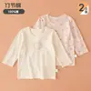 Camiseta Básica de Algodón Puro para Niñas, Camiseta Infantil Fina de Manga Larga para Primavera y Verano, Top de Ropa de Casa Estilo Japonés Clase A, Pijama para Bebé