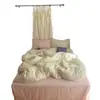 Juego de cuatro piezas de gasa de doble capa 100% algodón con estampado floral pastoral estilo coreano, funda de edredón mixta de algodón puro, juego de tres piezas para estudiantes, sábana de 1.5 metros