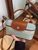 Bolso de Moda de Lujo tipo Bollo de Paja para Mujer 2026 Nuevo Estilo Bolso de Playa Vacaciones Bolso Pequeño Cruzado Tejido a Mano de Nicho