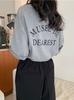 Blusa Casual Solta Estilo Influenciador Tendência Coreana para Mulheres Verão 2026 Manga Curta Gola Redonda Estampada Camiseta para Mulheres