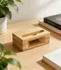 Suporte de Telefone Alto-falante Físico de Mesa Duas em Um Multifuncional Criativo Doméstico Bambu Madeira Suporte de Alto-falante para Telefone