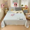 Toalha Lado A Desenho Estilo Coreano Bordado Lado B Estampado Dupla Face Todo Algodão Colcha Matelassada Simples Algodão Espessado Capa Tatami Kang