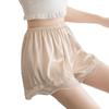 Amazon Calça Legging Feminina de Seda Gelada Sem Costura de Renda para Verão, Perna Larga, Calça Fina, Shorts de Segurança Anti-Exposição