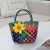 Regalo al por mayor para el Día del Niño Bolsas Pequeñas, Bolsas Tejidas Coloridas, Cestas de Mano, Souvenirs de Dibujos Animados DIY, Transfronterizo