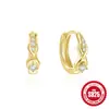 Novos Brincos de Prata 925 com Elemento Torcido de 8 Caracteres, Brincos de Alta Qualidade Cravejados com Diamantes, Brincos Elegantes Mais Vendidos na Europa e América