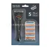 Nueva Rasuradora Manual para Hombre con Cuchillas Ultra Finas de Cinco Capas, Cabezal de Acero Inoxidable Duradero, Juego de Rasuradoras al por Mayor