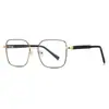 Gafas Ópticas de Moda 3190 con Montura Fina de Metal y Varillas Texturizadas de Alta Gama, Versátiles para Mujer, Gafas Transfronterizas con Bloqueo de Luz Azul