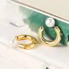 Pendientes de Aro Lisos Curvos en Forma de C para Mujer 2024 Estilo Caliente Moda Únicos Pendientes Versión Coreana Mismo Estilo que los Bloggers de Dongdaemun
