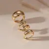Anillos de Moda Europeos y Americanos Transfronterizos, Elegantes y Sencillos, Estilo de Lujo Ligero, Forma Geométrica de Superficie Lisa para Mujer, Conjunto de Anillos de Alta Gama