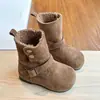 Botas de invierno para niña estilo coreano con forro de polar hasta la pantorrilla, nueva colección de invierno 2026, suela suave, botas de algodón convertibles para niñas y mujeres jóvenes