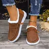 Invierno 2026 Nuevos Zapatos de Algodón con Felpa Cómodos para Mujer de Fondo Plano Talla Grande Engrosados Cálidos Botas de Nieve Slip-on Comercio Exterior