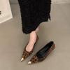 Elegantes Zapatos de Salón Gatito Estilo Francés con Tacones Altos de Estampado de Leopardo Puntiagudos Zapatos de Mujer 2025 Nuevo Primavera Zapatos de Vestir Estilo Chanel
