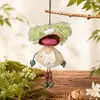 Colgante de muñeca de cáscara de fruta natural de pelo rizado y boca grande, producto terminado de muñeca de vaina DIY hecha a mano, adorno de campana de cáscara de fruta vegetal al por mayor