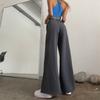 Pantalones Sueltos Rectos Slim Pierna Ancha Amazon Aliexpress 2024 Primavera Nuevo Pantalones Sudadera Abertura Ropa Europea y Americana