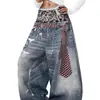 Impresionantes Jeans de Pierna Ancha 3D con Cinturilla Estampado de Leopardo para Hombre y Mujer, Novedad 2026 Estilo Retro Americano High Street