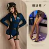 Lencería Sexy de Fantasía Uniforme de Policewoman Sexy para Discoteca Traje Seductor de Azafata Atuendo de Secretaria Hermana Real Policía Q