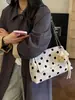 Bolso Cubo de Moda con Lunares para Debajo del Brazo para Mujer 2026 Invierno Nuevo Estilo Versátil Dulce Bolso de Mano Bolso de Hombro