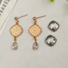 Brocado de Música DIY Base Porta Brinco Quadrada de Estrela de Quatro Pontas com Tampa Acessórios de Material para Brincos Patchwork Estilo Chinês Novo