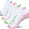 Meias Esportivas de Malha para Primavera e Verão Femininas, Meias Antiderrapantes Color Block, Meias Cano Baixo Respiráveis