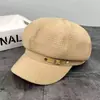 Chapéu octogonal feminino para outono e inverno, boina de lã versátil estilo coreano que afina o rosto, boné de bico de pato retrô estiloso, chapéu de sol