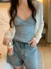 Novo Estilo Renda Pura Estilo Bm Cinto Lateral com Renda Bojo Camisola Feminina Roupa para Início de Primavera e Verão Interna e Externa Decote V Costas Bonitas