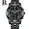 Reloj Deportivo Multifuncional para Hombre de Marca de Moda Esfera con Tres Ojos Seis Manecillas Cronometraje Resistente al Agua Luminoso Reloj para Hombre