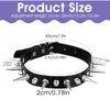 Collar Gargantilla Punk Rock de Cuero Exagerado Transfronterizo Europeo y Americano Accesorios de Collar Gargantilla con Pinchos para Pareja No Convencional